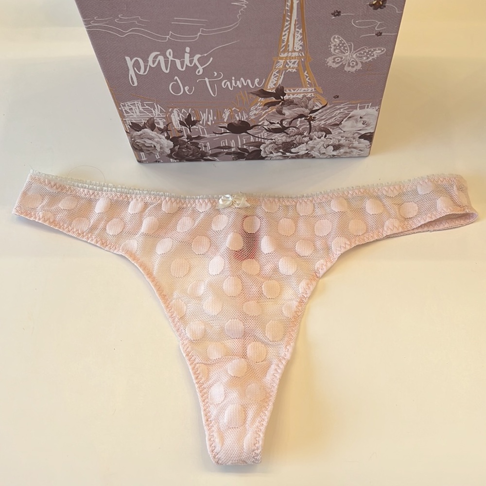BetseyJohnson Intimates new Light pink polkadot mesh song, size L, NWOT